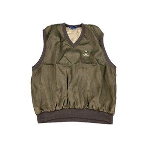 Pine Valley Sunderland of Scotland Golf Vest Mens XL Brown V Neck Wind Wear
